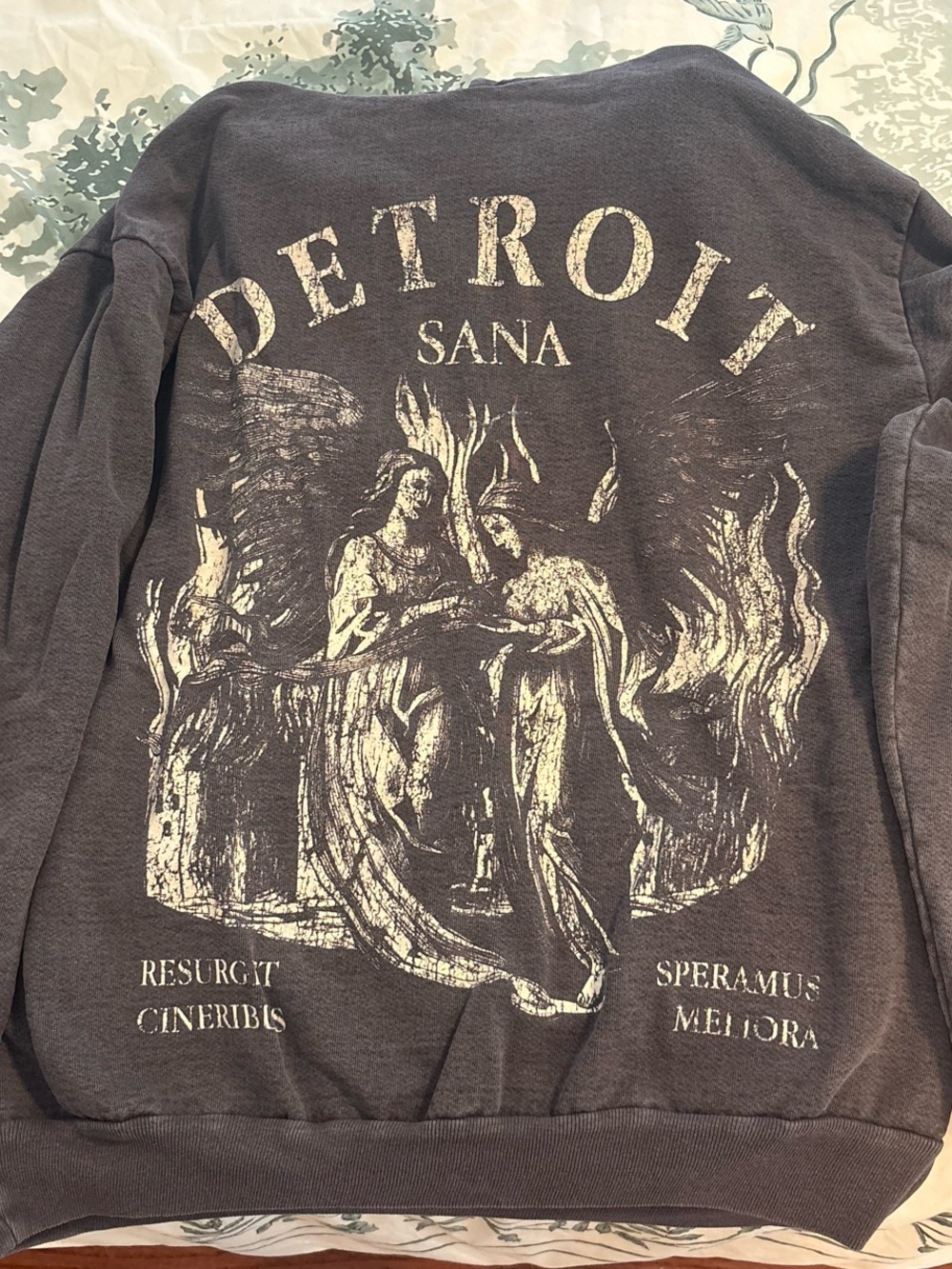 “SANA” Charcoal Gray Detroit Graphic Sweatshirt